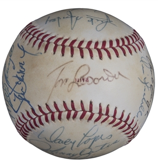 1978 National League Champion Los Angeles Dodgers Team Signed Baseball With 17 Signatures Including Sutton, Garvey & Lasorda (JSA)